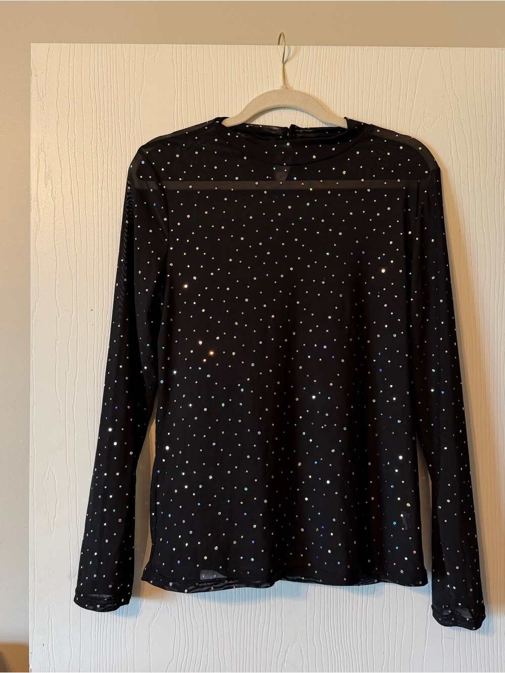 Sheer sequin layering shirt